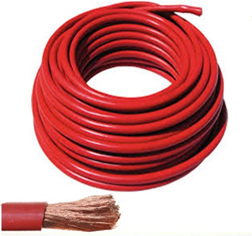 5 metros Cable de arranque H07V-K 10mm2 de sección Color Rojo (medida exterior 6mm)