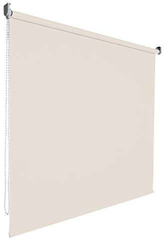 Verdunkelungsrollo Rollo Vorhang Fenster Kettenzugrollo Seitenzugrollo viele Farben Breite 60-200 cm Höhe 180 cm Stoff lichtundurchlässig verdunkelnd Metall Halter (Größe 200 x 180 cm Farbe Beige)