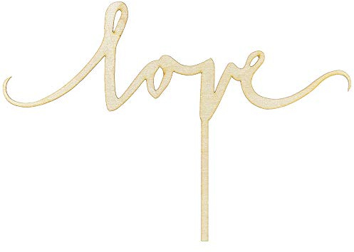 DekoHaus Cake Topper Love aus Holz 23x16cm Kuchendekoration Tortenfigur