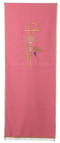 Holyart Rosa Pultbehang aus 100% Polyester mit XP, Kelch, Hostie und Ähre