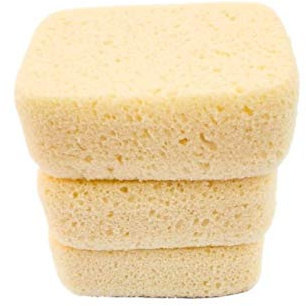 Michelle's Melting Pot Foam Bath Sponge Shower Sponge 3 Count (Smooth Yellow)