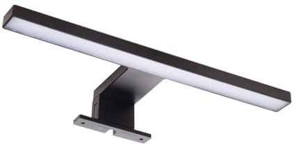 LEDKIA Aplique Espejo Baño Carl 5W Negro 6000K Blanco Frío | 6000 K Blanco Frío | Negro | Instalación sobre espejo para iluminación frontal uniforme en lavabos y aseos