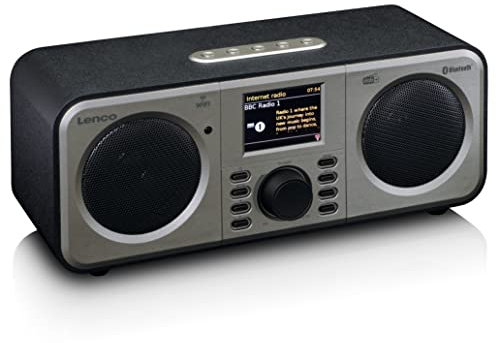 Lenco DIR-141 Radio internet - con Bluetooth® - Spotify Connect - 2 x 5 Watt RMS - nero. argento