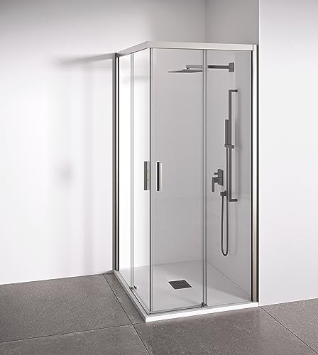 BELLOBATH Paroi de Douche d'Angle Argent 97-99x67-69 cm
