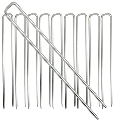 HAFIX Erdanker Erdspieß 200 x 25 x 4 mm, verzinkt, 50 Stück, Zelthering | Stabiler Bodenanker aus verzinktem Stahl für Zelte, Planen, Trampoline, Zäune, Rankhilfen und Gartenbefestigungen.