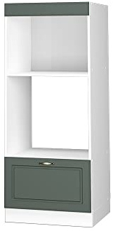 Vicco Mikrowellenschrank Fame-Line, Grün-Gold Landhaus, 60 cm | MDF-Front · Metall-Vollauszüge · Höhenverstellbare Füße · Metallgriffe · ✓ Mikrowellennische