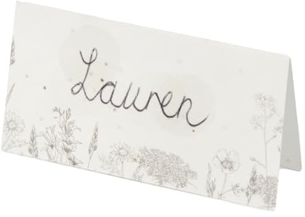 Talking Tables Tischkarten mit Blumenmuster, 20 Stück, aus pflanzbarem Samenpapier, umweltfreundliches Partygeschirr | Frühlingstischdekorationen, Waldwald, Feendekorationen, Geburtstag, Hochzeit