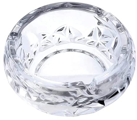 Ashtray Glass Ashtray Transparent Crystal Cut Effect Ash Tray for Cigarettes Living Room Office Bar Indoor Outdoor Decoration Gift for Outdoor Home Decoration