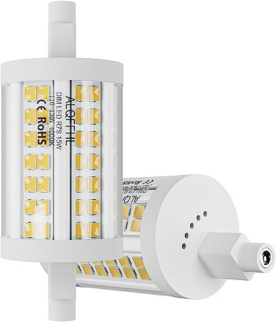 R7S 78mm LED Bulb 15W, Dimmable J Type Double Ended Flood Light(150W Halogen T3 Replacement), 120V 2000 lm, Wall Security Floor Standing Torchiere Lamp for Work and Home,Pack of 2(4000K Natural White)