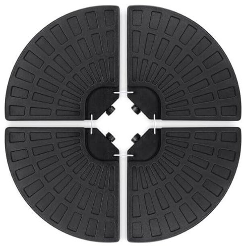 Aspect Set Of 4 Cantilever Parasol Base Stand Heavy Duty, Stable and Easy to Assemble, Parasol Weights, Ensure Stability for Your Banana Umbrella Parasol Base Each With the Capacity of 13 Liters-Round