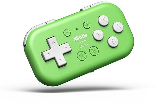 8Bitdo Micro Bluetooth Gamepad Pocket-sized Mini Controller for Switch, Android, and Raspberry Pi, Support Keyboard Mode (Green)