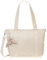 Kipling Damen Asseni Small Tote Vielseitige Leichte Geldbörse Nylon Schultertasche, Beige Perle, 13''L x 8.25''H x 5.5''D