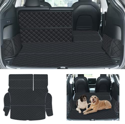 ZYB Tappetino Bagagliaio per Model Y 2025 2024 2023-2020, Tessuto Oxford Antistrappo e Impermeabile Model Y Bagagliaio Cani, Model Y Trunk Mats con Protezione Laterale, Tesla Model Y Accessori