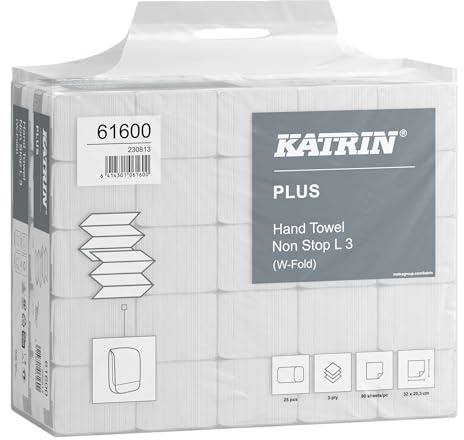 Katrin Plus Falthandtuchpapier L3 W, 20,3 x 32,0 cm, 3-lagig, 2.250 Blatt, weiß