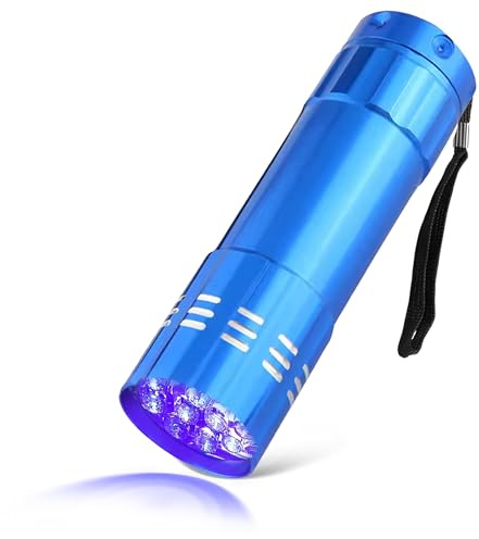 WedDecor UV-Taschenlampe, Ultraviolett-Taschenlampe mit Schwarzlicht für Haustierurin und Flecken, Geldprüfer, LED-Taschenlampe, tragbare Taschenlampe, 3 x AAA-Batterie (nicht im Lieferumfang