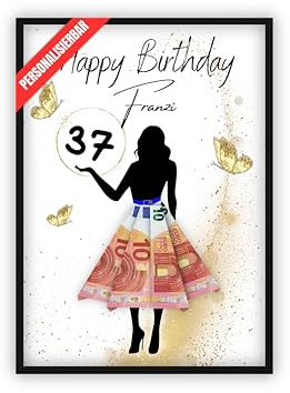 dockyardos® Geldgeschenk zum 37. Geburtstag | Geld kreativ verschenken | Beste Freundin | Geschenkidee | Frau | Mädchen | Geburtstagsgeschenk