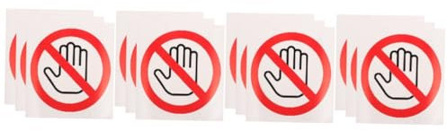 ULTECHNOVO 12pcs Do Not Touch Label Sticker Safety Warning Sign Decals Peel and Stick Vinyl Decal for Device Do Not Touch Stickers Adhesive Warning Label Suitable for Caution