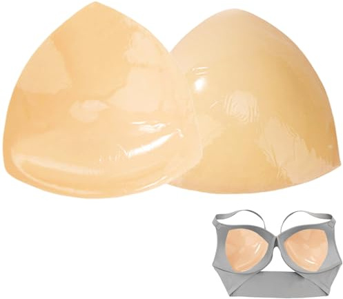 Regbsulqs Dubbelsidig klibbig push-up BH-inlägg återanvändbar självhäftande inlägg förstärkare dynor för bikini baddräkt klänning, BEIgE, C