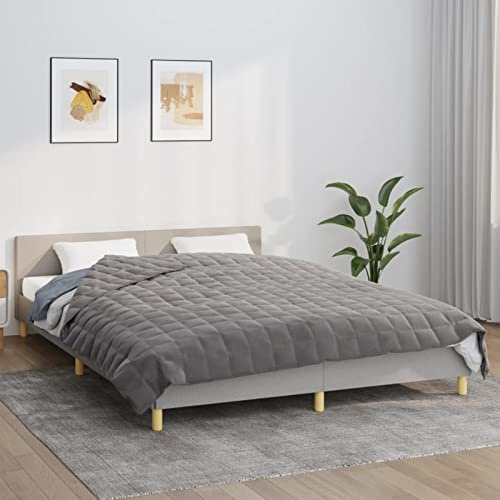 Homgoday Gewichtete Decke Grau 200x200 cm 13 kg Stoff, Möbeldekor Warme und Bequeme Decke, Hochwertige Decke Model350779