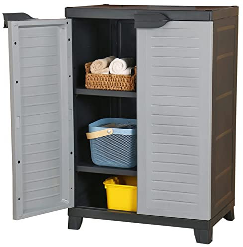 ShGaxin Kunststoffschrank, Gartenschrank für den Außenbereich, Besenschrank außen, Terrassenschrank 65 x 45 x 97 cm