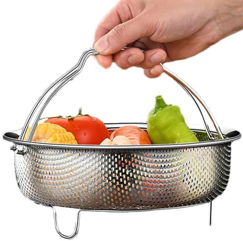 Steamer Basket for Cooking, Metal Steam Basket | Pot Insert Steam Basket Rice Washer | Food Steamer Basket Basket Waterproof Pan Steamer Basket Strainer for and Pot