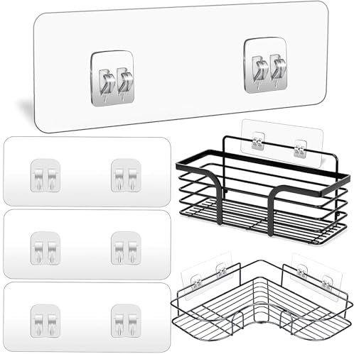 Ganchos Adhesivos Transparente,4 Piezas Ganchos Autoadhesivos Ganchos Adhesivos Extra Fuertes Reemplazo del Gancho Adhesivo Ganchos Adhesivos Doble Cara Ganchos Impermeables para Cocina Baño Pared