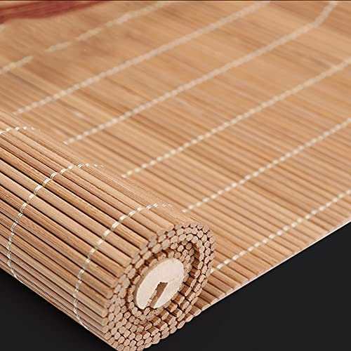 Bambus-gewebte Raffrollos für Terrasse, Veranda, Fenster, umweltfreundlich, Holzrollos mit Lichtfilterung, Sonnenblenden für Türen, natürliche Dekoration, Vorhang, individuelle Größe, 129,5 x 320 cm