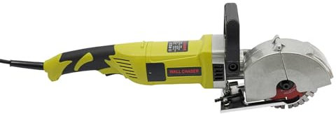 4KW Elektrische Wandfräse, Mauernutfräse 6500r/min - Schlitztiefe (0-37mm), Schlitzmaschine mit 5 Sägeblätter, Kabelschlitzfräse für Betonwänden, roten Ziegelwänden, Stein (Grün)