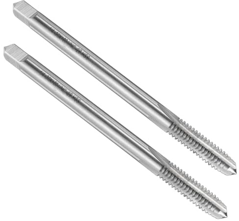 uxcell 2pcs Straight Flute Screw Taps 1/4-20 UNC 2B Thread 4 Extra Long HSS6542 Machine Threading Milling Tap Tapping Tools