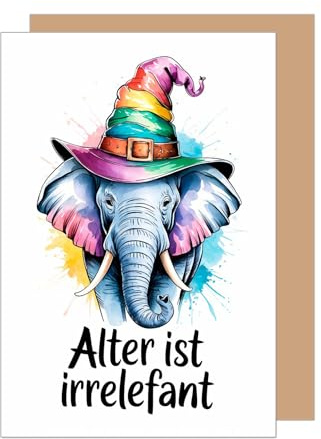 Edition Seidel Premium Geburtstagskarte mit Umschlag. Glückwunschkarte Grußkarte Karte mit Spruch Geburtstag Happy Birthday Mann Frau Elefant lustig Humor (G3711 SW025)