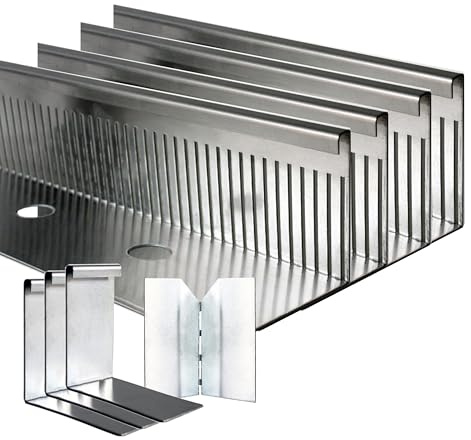 Premium Kiesfangleiste Aluminium 10 Meter x 60mm KantFuchs24 langlebiger Randabschluss Kiesbeläge Dachbegrünungen Flachdächer Made in Germany 4x 2,50 Meter inklusive 3x Stoßverbinder 1x Eckverbinder