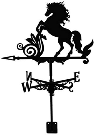 1PC Girouette en Acier Inoxydable Indicateur De Direction du Vent Ferme Indicateur De Direction du Vent Cheval Décorations De Jardin