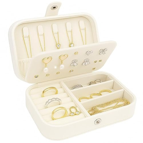 TZFTZ Schmuckaufbewahrung Schmuckkästchen Klein - Schmuckkästchen Reise für Ohrringe & Ketten – Schmuck Organizer Reiseetui – Geschenkidee für Frauen & Mädchen