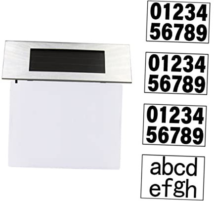 Artibetter Solar Powered Waterproof Outdoor Address Sign 6000k White Led Light Black Solar Door Number Light for House Wall Wall for Home Number Display