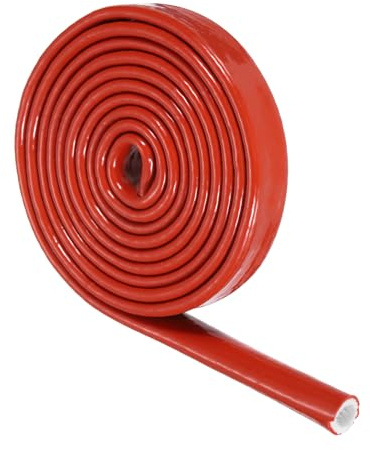 QUARKZMAN 3/8 Pulgada ID 6.6 Pies Manga De Protección contra El Calor Roja | Cinta De Fibra De Vidrio Recubierta De Silicona Roja, Para Líneas De Mangueras Automotrices Cables Cableado Eléctrico