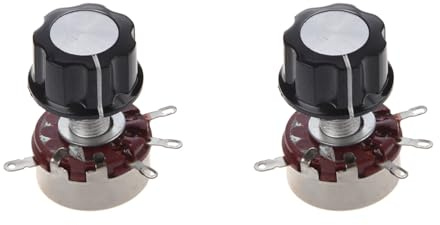 GREOHNMPAW 2X 6mm Welle Dia 470K 2W Toepfe Potentiometer W Knob
