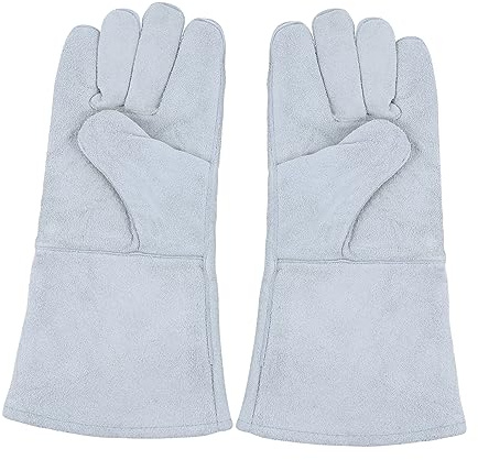 Holibanna Guantes De Soldadura De Piel De Vaca Auténtica Resistentes Al Calor Guantes Unisex Para Exteriores Camping y Trabajos De Soldadura