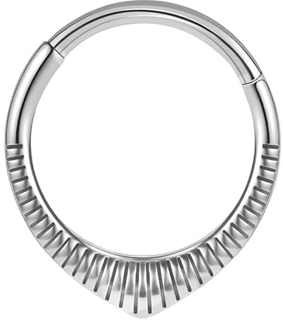 RUGBOL Piercing al naso, Piercing al setto nasale a forma di goccia, in acciaio inox, con meccanismo a click, per donna e uomo (acciaio)
