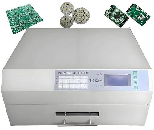 vnmudzeo T962V2.0/T-962A+, Chauffage Infrarouge Automatique pour Circuits IntéGréS, Poste De Soudage 18 X 23,6 Cm/45 X 37 Cm, Station De Reprise De Circuits ImpriméS cms cms Bga 2300W