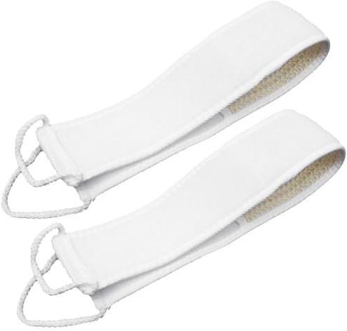 Peeling Duschbürste -pack aus Gewebe für Bad und Badewanne | Lange Körperbürste mit Rückenreinigungsfunktion, Badegurt, für Damen und Herren, 2 Stück Zufällige Farbe
