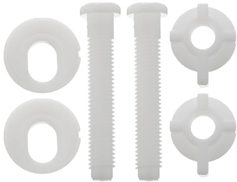 Kisangel Vis de Fixation Abattant Wc en Plastique, Kit de Boulons et Rondelles 2, Lot de 2 Pièces, Accessoires pour Siège de Toilette, Installation Facile pour Salle de Bain