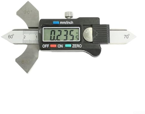 Calibro digitale per saldatura, calibro 0-20 mm, in acciaio inox, con display LCD, per misurazione dell'angolo di 60, 70, 80 gradi, conversione unità in mm pollici
