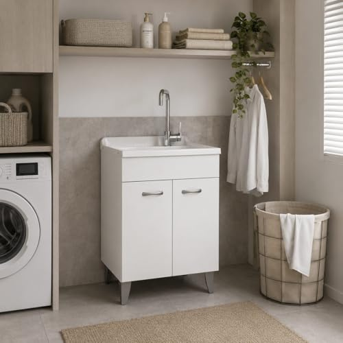 Yellowshop PRIME Mobile Lavatoio Legno 60x60x88 cm Bianco
