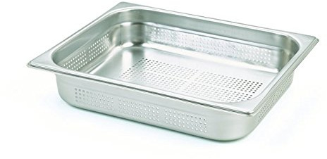 Pentole Agnelli Bacinella Forata Gastronorm, Acciaio Inossidabile, 1/2, 26.5x32.5x10 cm