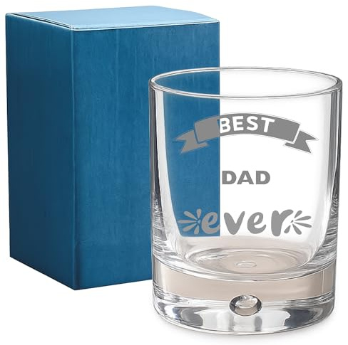 Chris Bag Of Goodies Best Dad Ever Engraved Bubble Base Whisky Whiskey Tumbler Glass Gift Keepsake Idea from Son Daughter Present for Birthday Fathers Day Christmas