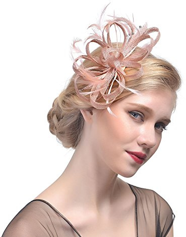 Amorar Haarspange für die Braut, aus Chiffon-Mesh, Braut, Haarbänder, Federn, eleganter Kopfschmuck, Blumenhaarschmuck