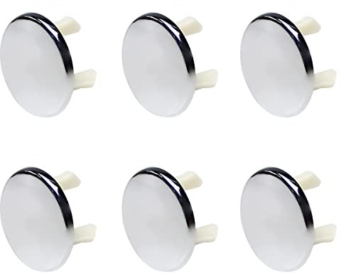 MroMax - Set di 6 tappi per lavello da bagno, cucina, monostrato, con inserto di ricambio, colore argento, 6 pezzi