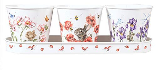 Wrendale Designs - 'Floral' Herb Pots and Tray