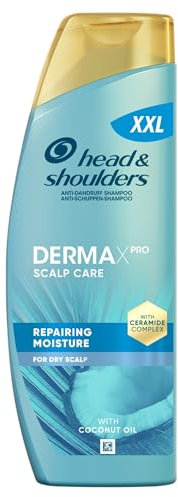 Head & Shoulders DermaXPro Repairing Moisture Anti Dandruff Shampoo 500ml with Coconut Oil and Ceramide Complex for Dry Scalp. Helps Reinforce Skin Barrier with 72H Moisture for Flake-Free Hair