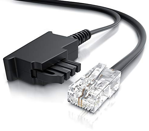 CSL - Internet Kabel Routerkabel - TAE-F Stecker auf RJ45 Stecker - 20m - Internetkabel – Router an die Telefondose – Kompatibel mit DSL VDSL Fritzbox Internet Router an Telefondose TAE - schwarz